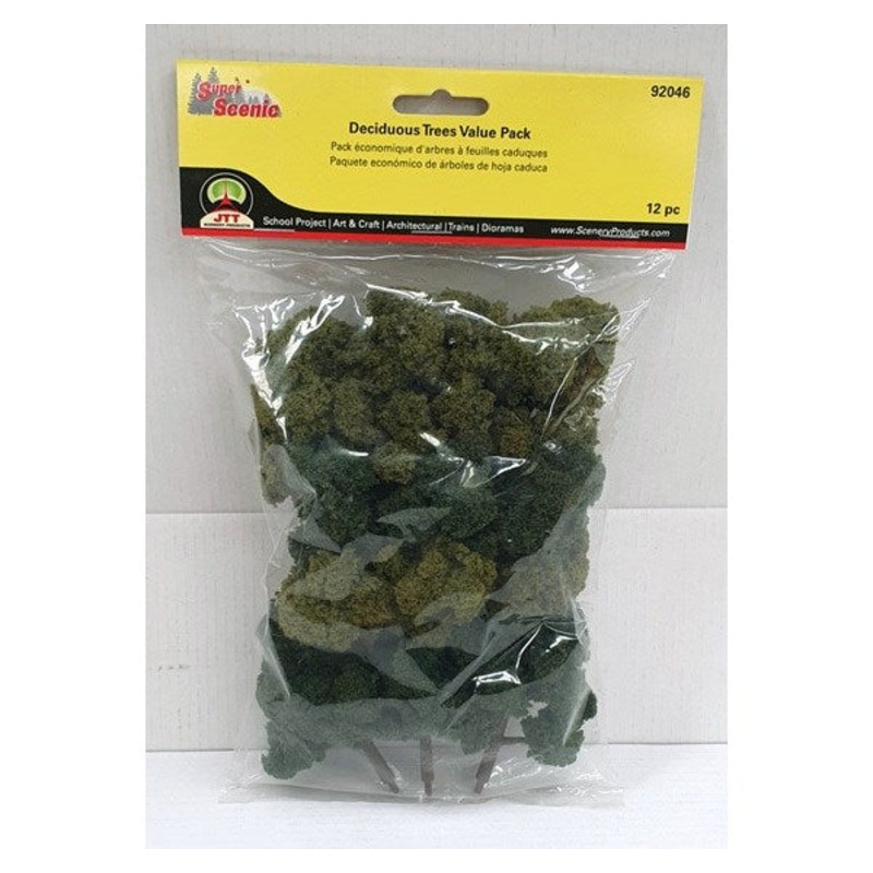 JTT Scenery 92046 Deciduous Trees Value Pack 4-6 (100-150mm) – 12pk
