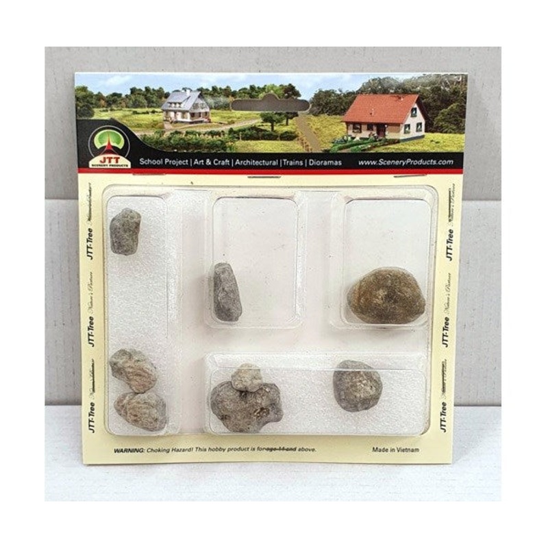 JTT Scenery 95353 Pre-Painted Rocks: Boulders – 8pk