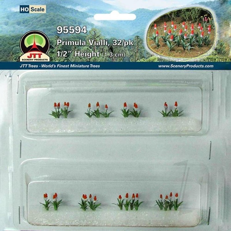 JTT Scenery 95594 HO Scale Primula Vialli (Primrose) (32 Pack)