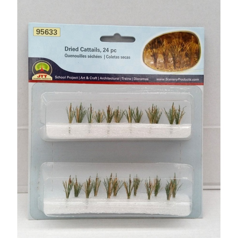 JTT Scenery 95633 HO Scale 3/4 Dried Cattails (24 Pack)