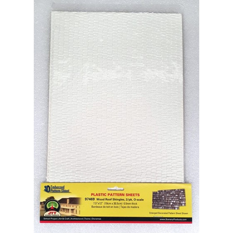 JTT Scenery 97469 Wood Roof Shingles – Styrene Pattern Sheets (2pk)