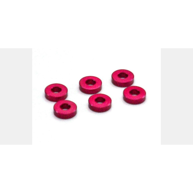 Kyosho W0144R Alum. Collar 2mm Red (6)