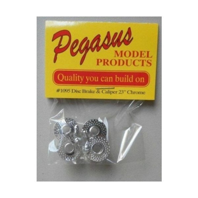 Pegasus Hobbies 1095 1/24 23 Disc Brakes and Calipers – Chrome (4pk)
