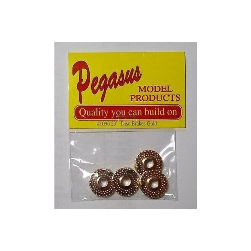 Pegasus Hobbies 1096 1/24 23 Disc Brakes and Calipers – Gold (4pk)