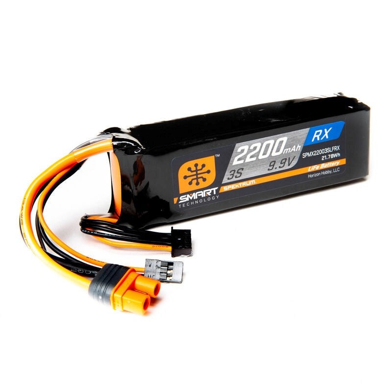 Spektrum SPMX22003SLFRX 2200mAh 3S 9.9V Smart LiFe ECU Battery; IC3