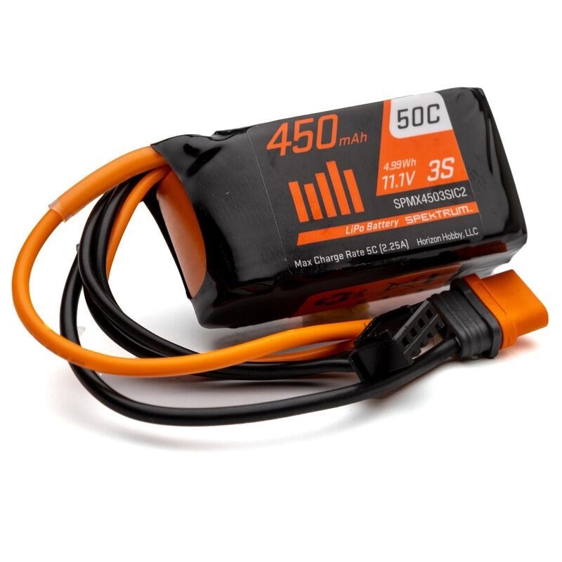 Spektrum SPMX4503SIC2 450mAh 3S 11.1V 50C LiPo Battery; IC2 Replaces SPMX4503S50