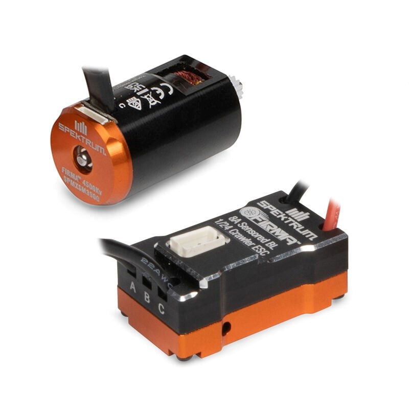 Spektrum SPMXSEMC18 Firma 8A Sensored Brushless Smart ESC / Motor Combo: 1/24 Rock Crawlers