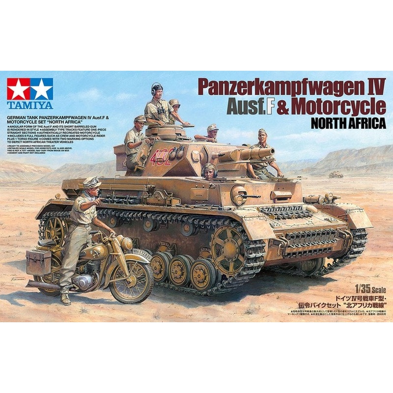 Tamiya 25208 1/35 IV.F & Motorcycle N.Africa