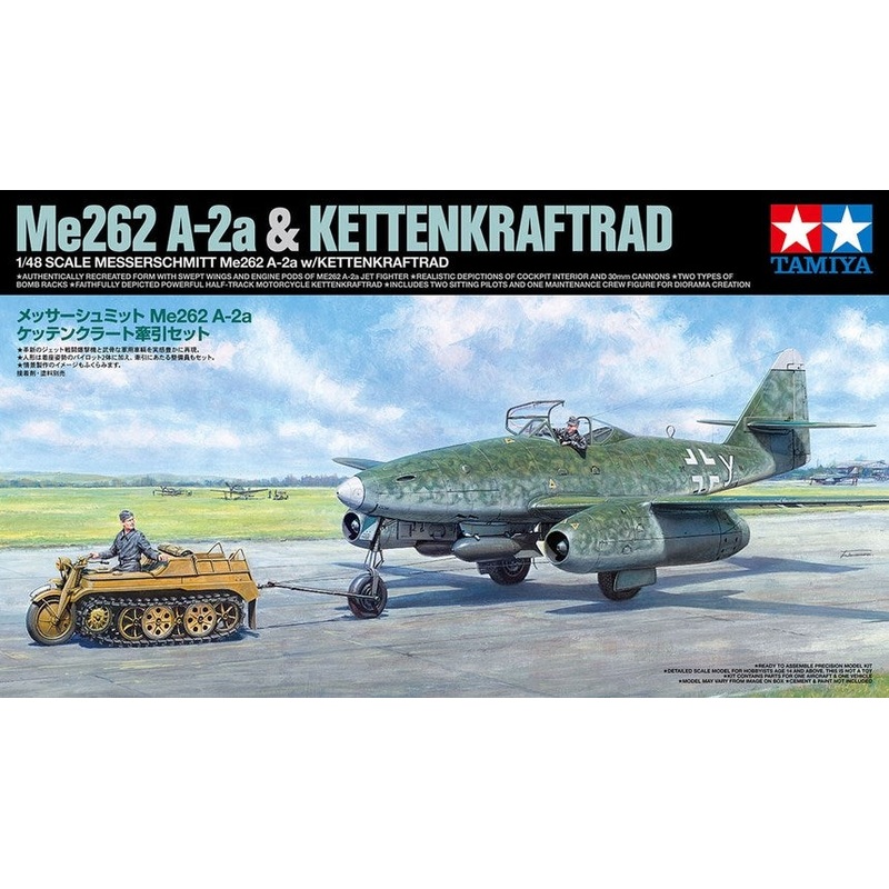 Tamiya 25215 1/48 Me262A-2a &Kettenkraftrad