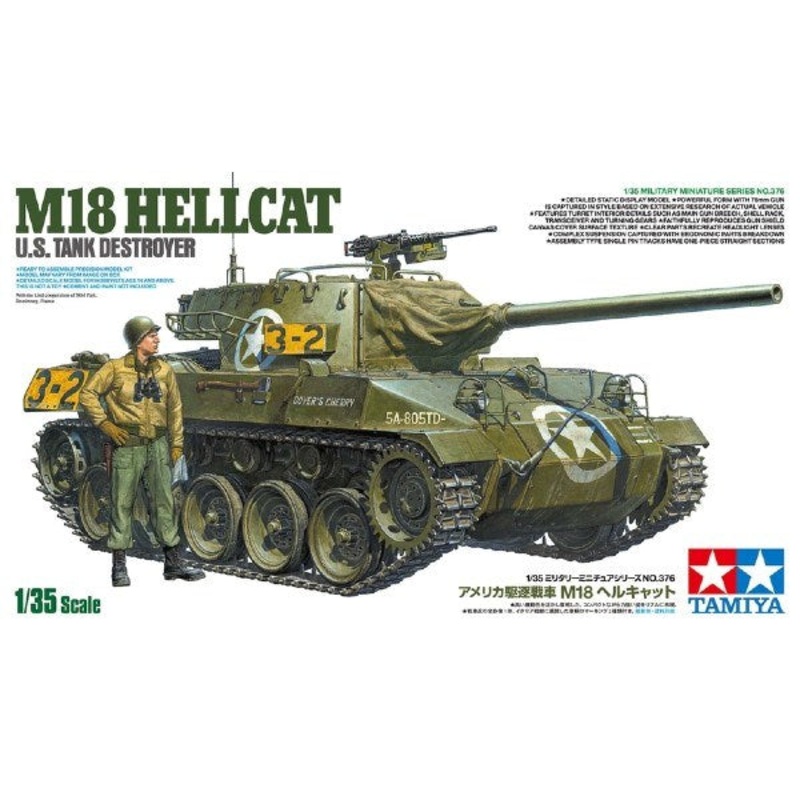 Tamiya 35376 1/35 M18 Hellcat – U.S. Tank Destroyer