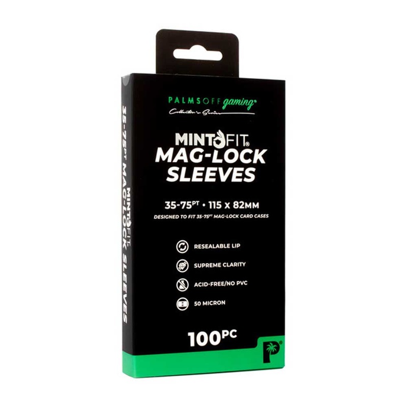 Palms Off MF-MAG-35 Mint-Fit Mag-Lock Card Case Sleeves (35pt-75pt) 100pc