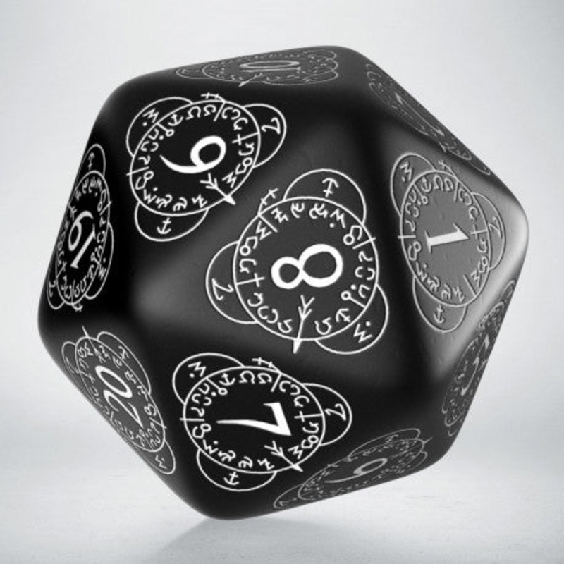 Q Workshop 20LEV05 D20 Level Counter Beige & black Die