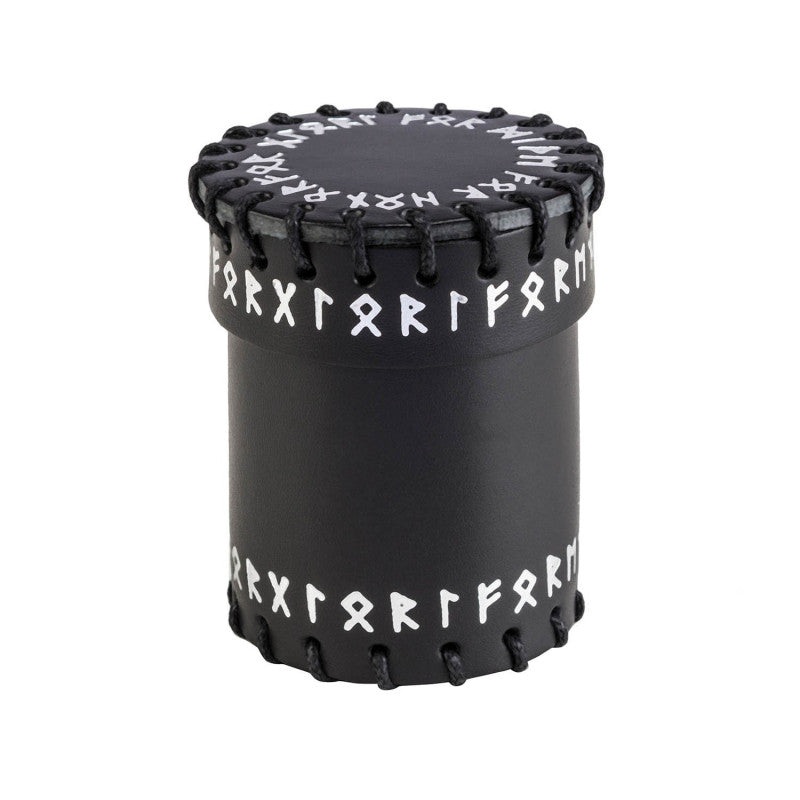 Q Workshop CRUN101 Runic Black Leather Dice Cup