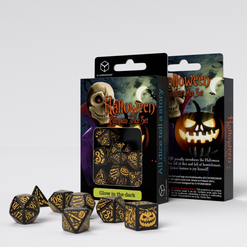 Q Workshop SHAP02 Halloween Pumpkin Jack OLantern Dice Set