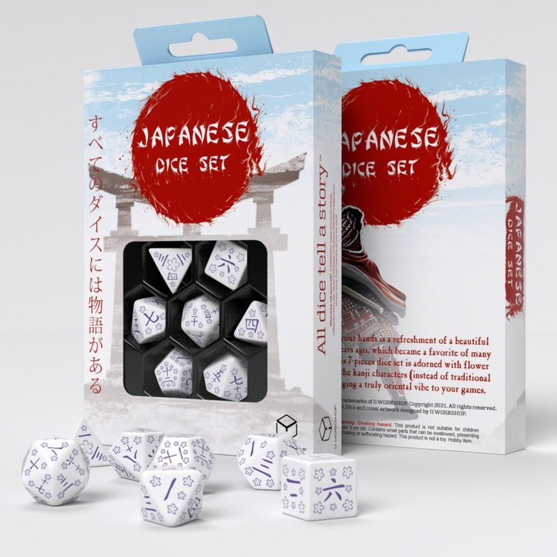 Q Workshop SKAN02 Japanese Dice Set: Blue Star Lotus