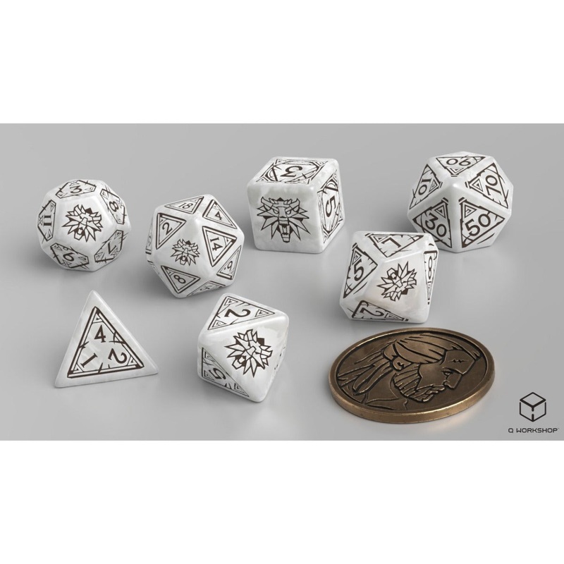 Q Workshop SWGE01 The Witcher Dice Set. Geralt The White Wolf