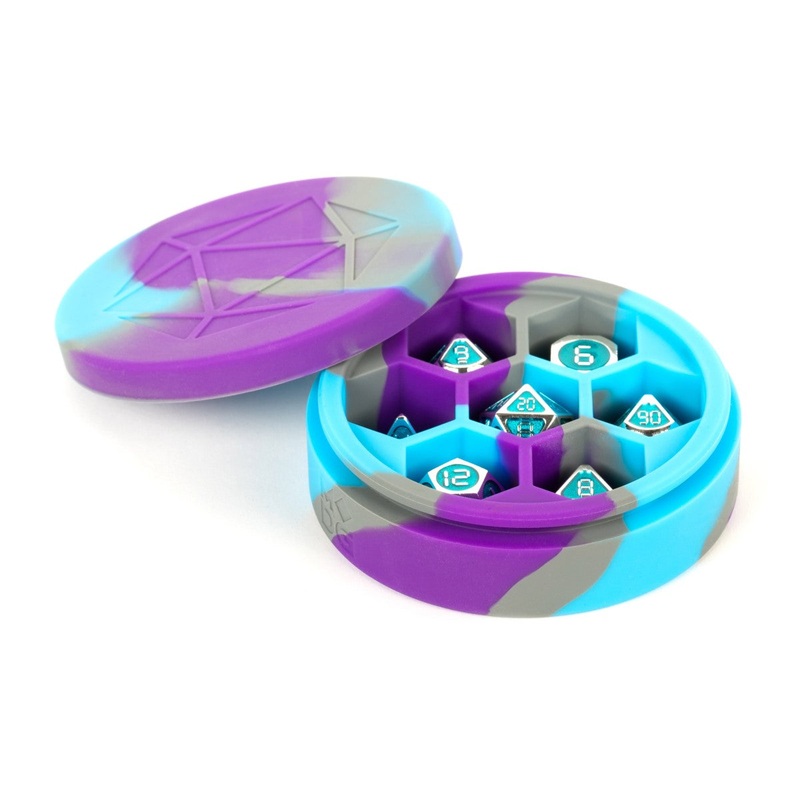 MDG MDG924 Silicone Round Dice Case: Purple/Gray/Light